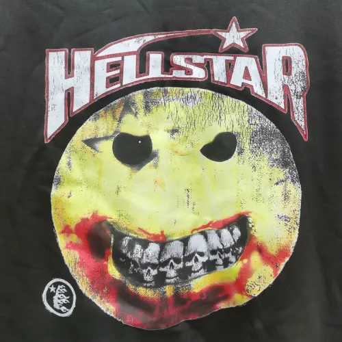 Black Hellstar New Emoji Shirt-Front