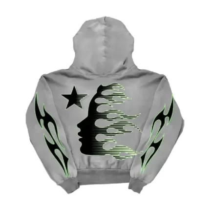 Grey Hellstar Sport Logo Hoodie