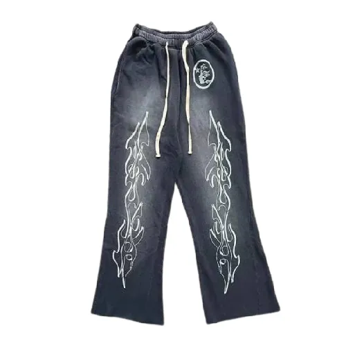 Hellstar Classic Flame Black Sweatpants