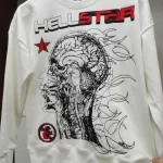 Hellstar Brain Logo White Shirt - Front