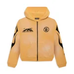 Sports Yellow Zip-Up Hoodie