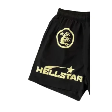 Hellstar Path to Paradise Black Shorts - Half Front