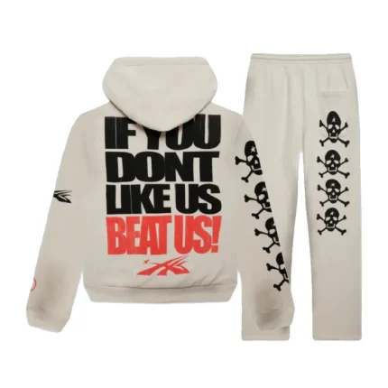 Hellstar If You Don't Like Us Beat Us White Tracksuit-Front