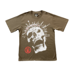 Hellstar Brown Crowned Skull T Shirt -back