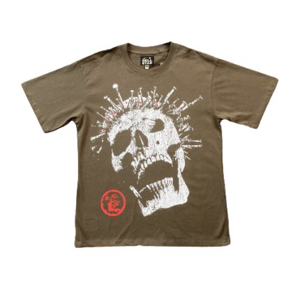 Hellstar Brown Crowned Skull T Shirt -back