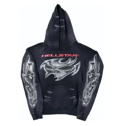 Hellstar Airbrushed Skull Black Hoodie