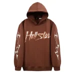 Hellstar Brown & Black Studios Flame Hoodie