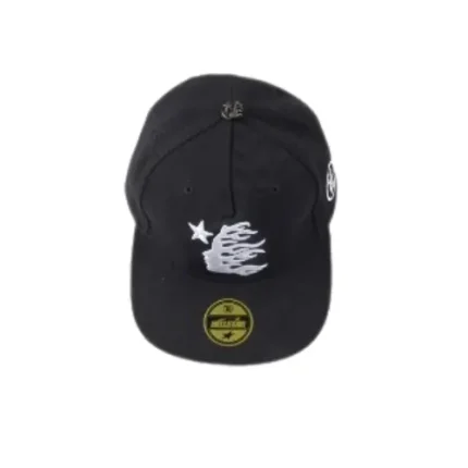 Men's Hellstar Black Hat With Golden Logo