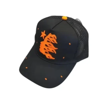 Black/Orange Hellstar Hat With Snapback