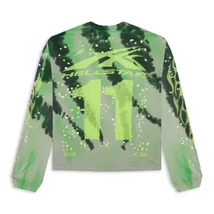 Green Hellstar Studios Tye Dye Moto Longsleeve back