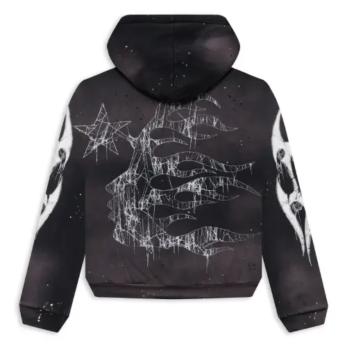 Hellstar Spiderweb Sport Logo Zip up Hoodie back