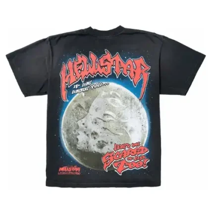 Black Hellstar Studios Full Moon T Shirt back