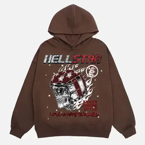 Brown Avant Garde Style Hellstar Hoodie