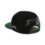 Black and Green Hellstar Paintbrush Snapback Hat Back