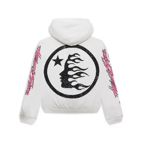 White Hellstar Records Glitter Zip-Up Hoodie