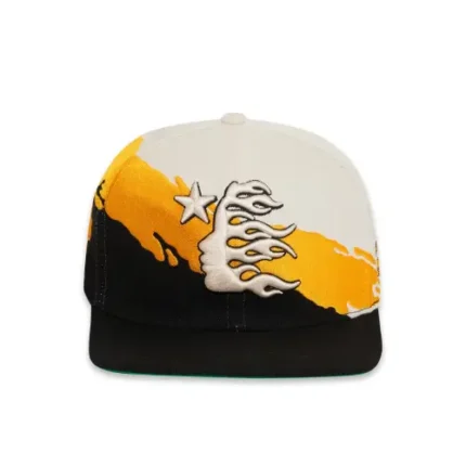 Hellstar Paintbrush Snapback Hat Yellow and Black